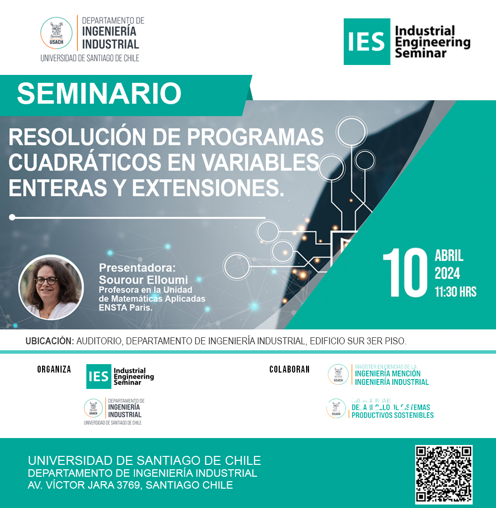 Invitación Seminario : “Resolución de programas cuadráticos en variables enteras y extensiones”.