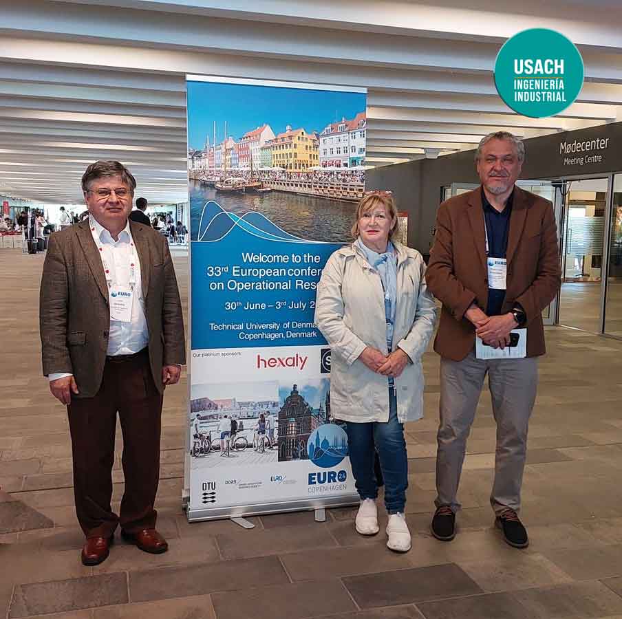 Académicos del Departamento de Ingeniería Industrial de la USACH destacan en el EURO 2024 en Copenhague