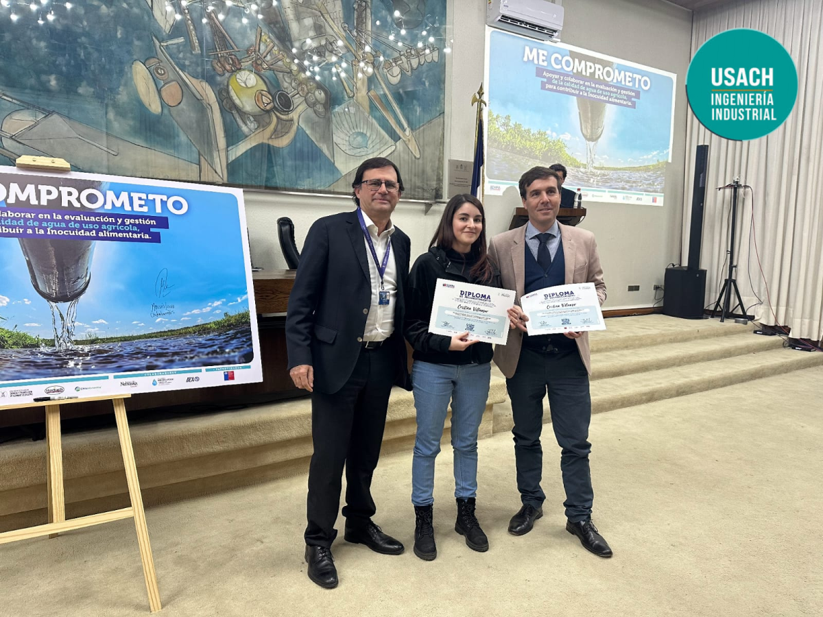 Simposio de Calidad de Agua de Uso Agrícola destacó a estudiante de postgrado del Departamento de Ingeniería Industrial